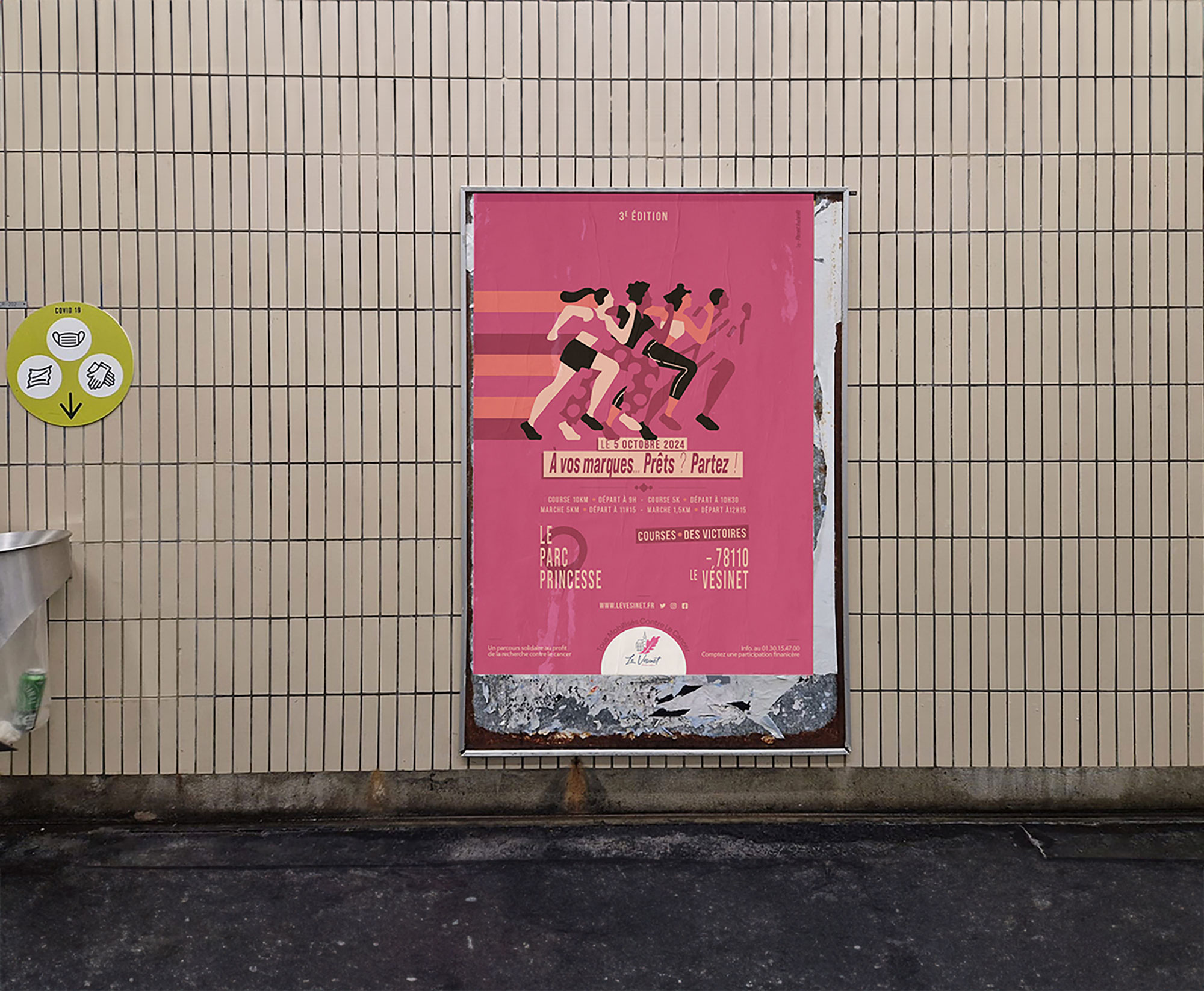 Affiche cancer du sein RERA, Course des Victoires, affiche par Florent Andarelli